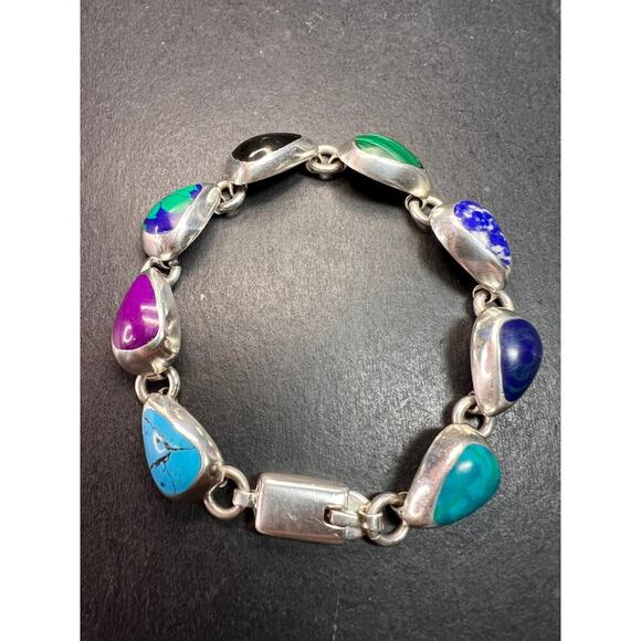 Vintage Taxco Mexico Sterling silver bracelet - Picture 2 of 16